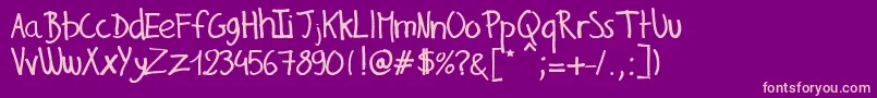 GillesHandwriting Font – Pink Fonts on Purple Background