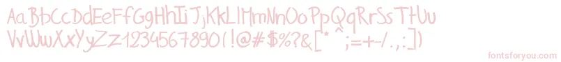GillesHandwriting Font – Pink Fonts on White Background