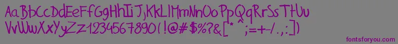 GillesHandwriting Font – Purple Fonts on Gray Background