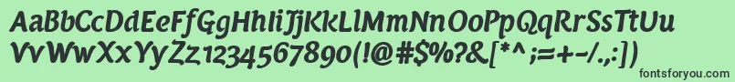 PfarmoniaBolditalic Font – Black Fonts on Green Background