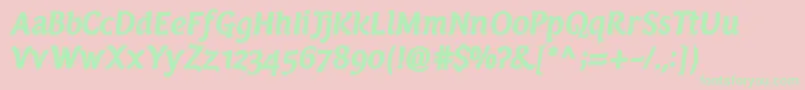 PfarmoniaBolditalic Font – Green Fonts on Pink Background