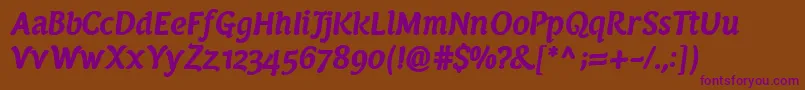 PfarmoniaBolditalic Font – Purple Fonts on Brown Background