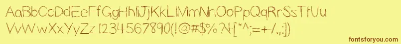 Slopness Font – Brown Fonts on Yellow Background