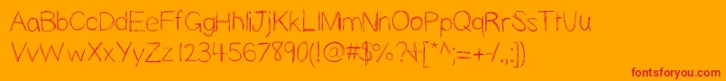 Slopness-Schriftart – Rote Schriften auf orangefarbenem Hintergrund