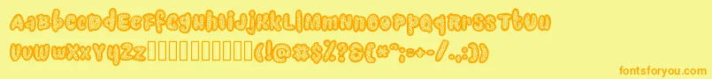 Starrynight Font – Orange Fonts on Yellow Background