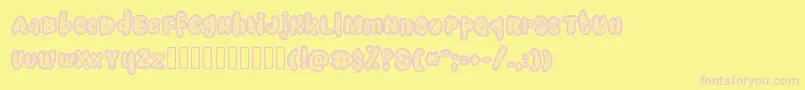 Starrynight Font – Pink Fonts on Yellow Background