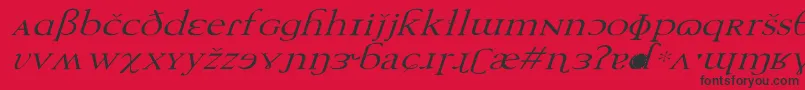 フォントTechphoneticWdItalic – 赤い背景に黒い文字