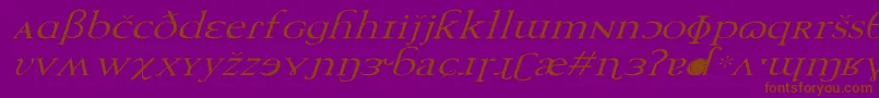 TechphoneticWdItalic Font – Brown Fonts on Purple Background