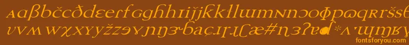 Шрифт TechphoneticWdItalic – оранжевые шрифты на коричневом фоне