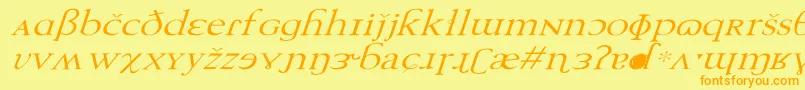 Шрифт TechphoneticWdItalic – оранжевые шрифты на жёлтом фоне