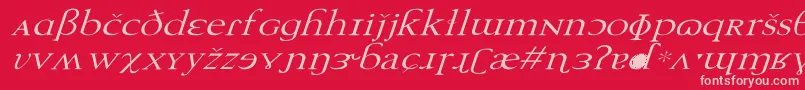 TechphoneticWdItalic Font – Pink Fonts on Red Background