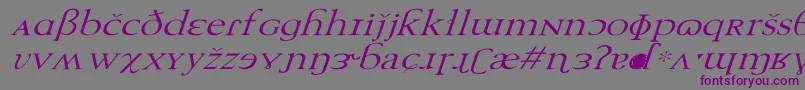 TechphoneticWdItalic Font – Purple Fonts on Gray Background