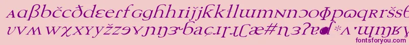 TechphoneticWdItalic Font – Purple Fonts on Pink Background