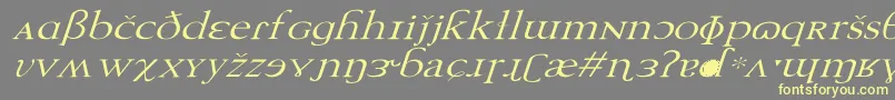 TechphoneticWdItalic Font – Yellow Fonts on Gray Background