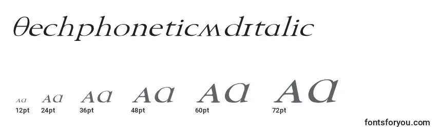 TechphoneticWdItalic Font Sizes