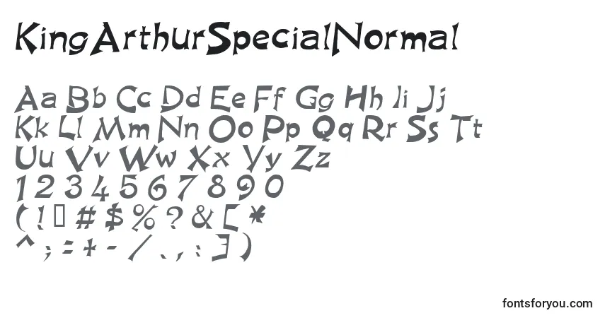 Czcionka KingArthurSpecialNormal – alfabet, cyfry, specjalne znaki