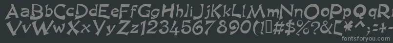 Шрифт KingArthurSpecialNormal – серые шрифты на чёрном фоне