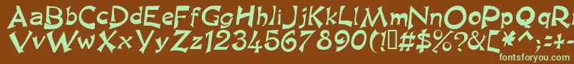 KingArthurSpecialNormal Font – Green Fonts on Brown Background