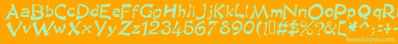 KingArthurSpecialNormal Font – Green Fonts on Orange Background