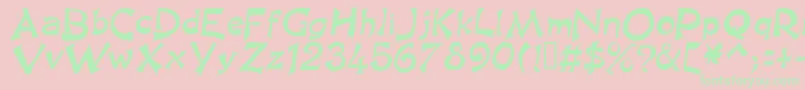 KingArthurSpecialNormal Font – Green Fonts on Pink Background