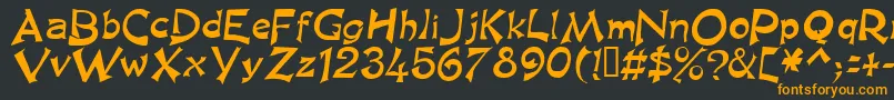 フォントKingArthurSpecialNormal – 黒い背景にオレンジの文字