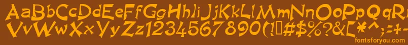 KingArthurSpecialNormal Font – Orange Fonts on Brown Background