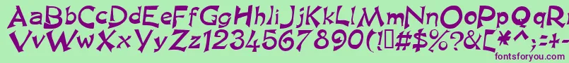 KingArthurSpecialNormal Font – Purple Fonts on Green Background