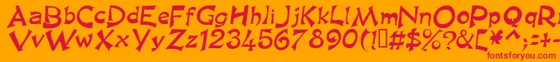 KingArthurSpecialNormal Font – Red Fonts on Orange Background