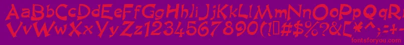 KingArthurSpecialNormal Font – Red Fonts on Purple Background