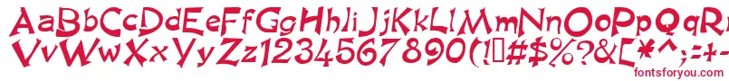 Шрифт KingArthurSpecialNormal – красные шрифты на белом фоне
