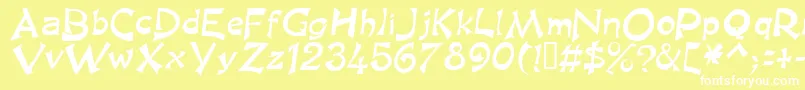 KingArthurSpecialNormal Font – White Fonts on Yellow Background