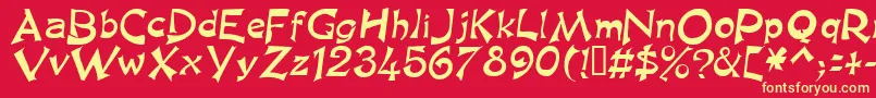 KingArthurSpecialNormal Font – Yellow Fonts on Red Background