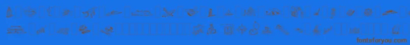 Więcej informacji o czcionce Dfjourneystwo Czcionka Dfjourneystwo – brązowe czcionki na niebieskim tle
