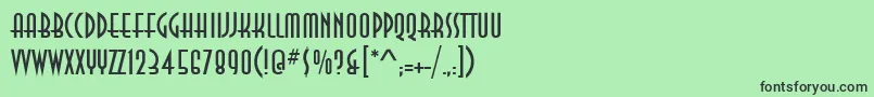 フォントAnnaItc – 緑の背景に黒い文字