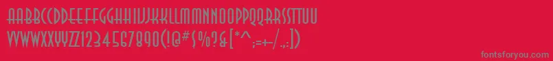 フォントAnnaItc – 赤い背景に灰色の文字