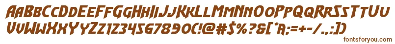 Flashrogersexpand-fontti – ruskeat fontit valkoisella taustalla