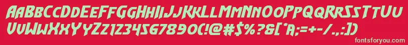 Flashrogersexpand Font – Green Fonts on Red Background