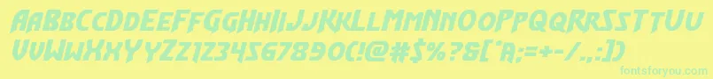 Flashrogersexpand Font – Green Fonts on Yellow Background