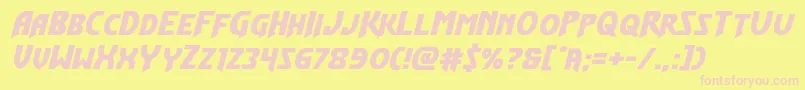 フォントFlashrogersexpand – ピンクのフォント、黄色の背景