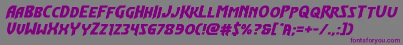 Flashrogersexpand-fontti – violetit fontit harmaalla taustalla