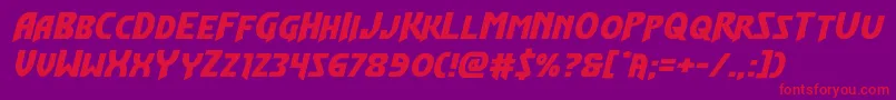 Flashrogersexpand Font – Red Fonts on Purple Background