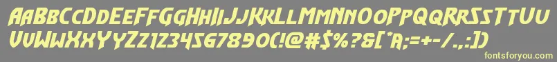 フォントFlashrogersexpand – 黄色のフォント、灰色の背景