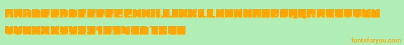 PhatBlox-Schriftart – Orangefarbene Schriften auf grünem Hintergrund