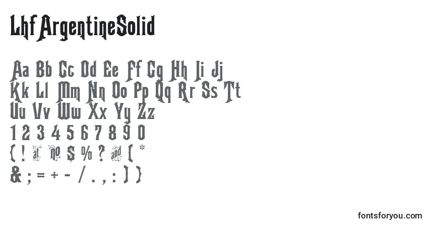 Шрифт LhfArgentineSolid – алфавит, цифры, специальные символы