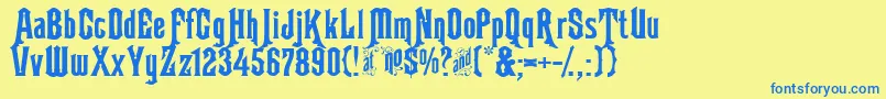 LhfArgentineSolid Font – Blue Fonts on Yellow Background