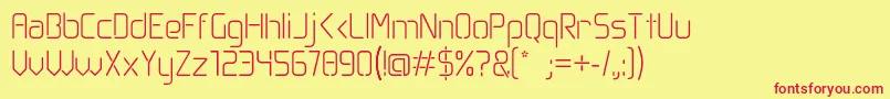フォントObli – 赤い文字の黄色い背景