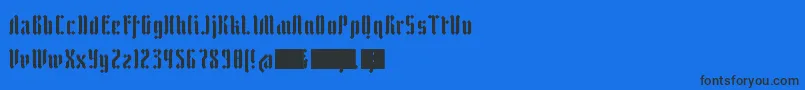 Шрифт ZfrakturEyeFs – чёрные шрифты на синем фоне