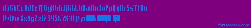 フォントZfrakturEyeFs – 紫色の背景に青い文字