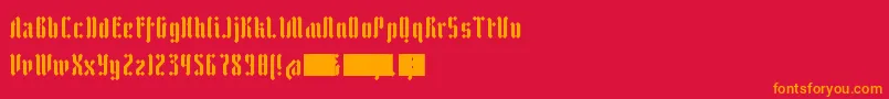 ZfrakturEyeFs Font – Orange Fonts on Red Background