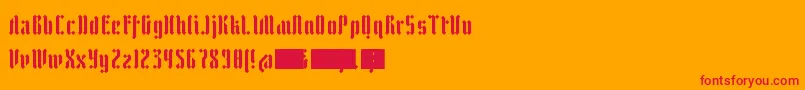 ZfrakturEyeFs Font – Red Fonts on Orange Background